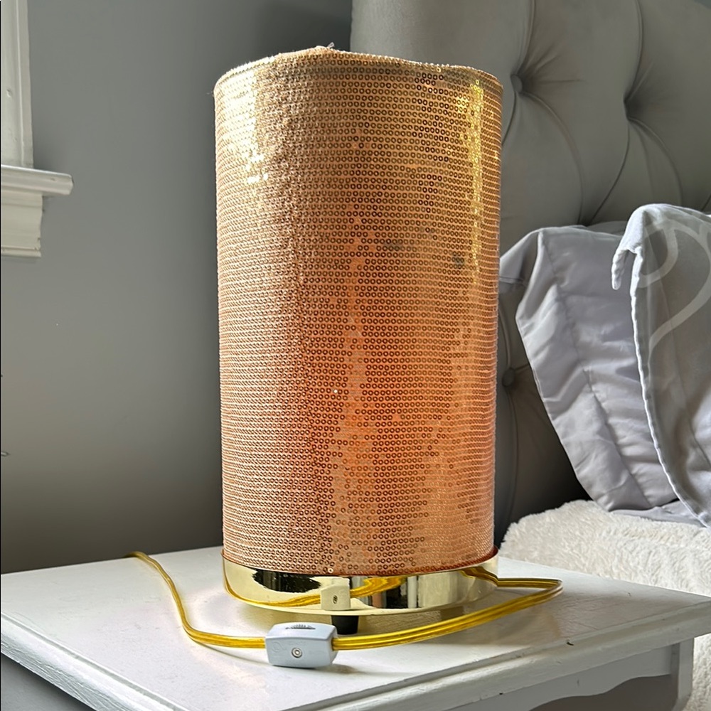 Gold Sequin Table Lamp